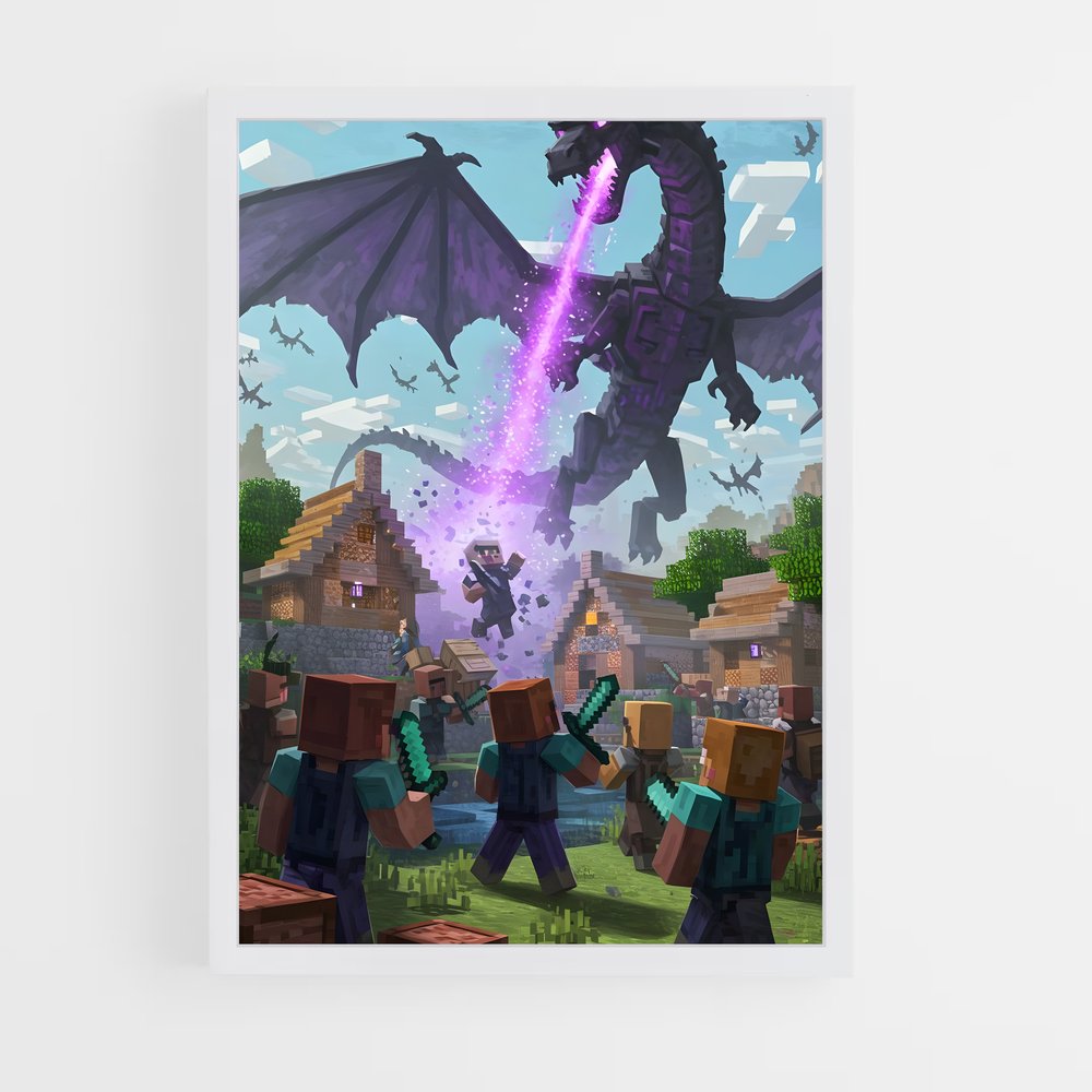 Poster Dragon des Endermen – affiche Minecraft (vue 3)